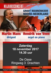 Najaarsconcert groot mannenkoor noord-nederland