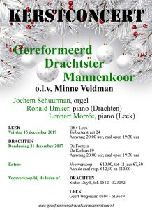 Gereformeerd Drachtster mannenkoor kerstconcert