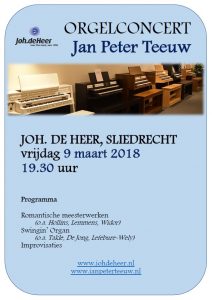 Sliedrecht orgelconcert Jan Peter Teeuw