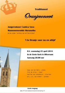 Grote kerk van Hilversum oranjeconcert