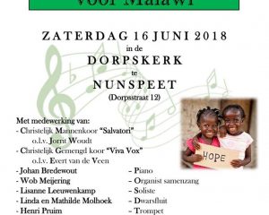 benefietconcert voor Malawi Hervormde dorpskerk van Nunspeet