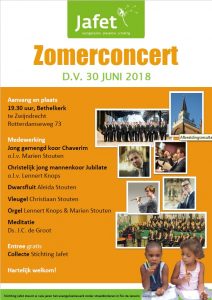 Bethelkerk van Zwijndrecht zomerconcert voor Jafet