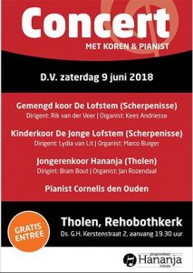 ehobothkerk Tholen zomerconcert met jongerenkoor Hananja