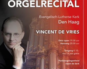 Den Haag feestelijk orgelrecital Vincent de Vries