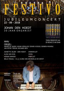 Festivo jubileumconcert Johan den Hoedt 30 jaar organist