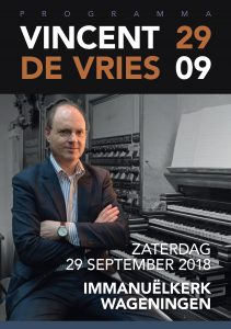 Immanuelkerk van Wageningen orgelconcert met Vincent de Vries