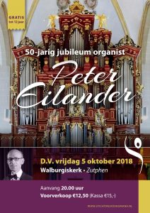 Walburgiskerk van Zutphen met organist peter eilander