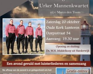 Oude kerk van Lunteren met het Urker Mannenkwartet