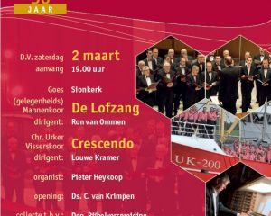 Sionskerk te Goes jubileumconcert mannenkoor de lofzang