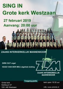 Grote kerk te Westzaan Sing in Zaans Interkerkelijk mannenkoor