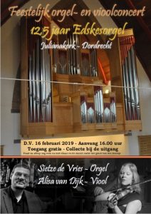 Julianakerk van Dordrecht feestelijk orgel- en vioolconcert