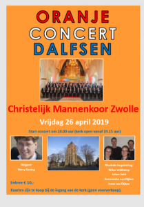 Grote kerk te Dalfsen oranjeconcert