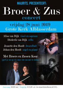 Grote kerk te Alblasserdam uniek broer en zus concert