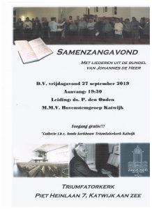 Triumfatorkerk te Katwijk samenzangavond 2019