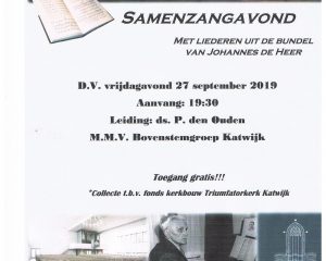 Triumfatorkerk te Katwijk samenzangavond 2019