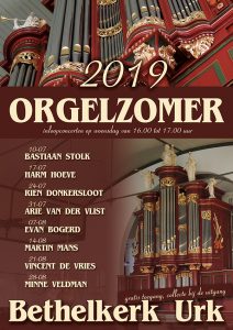 Bethelkerk te Urk orgelzomer 2019 met Minne Veldman