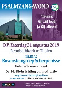 Rehobothkerk te Tholen psalmzangavond met bovenstem