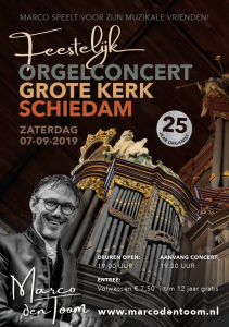 Grote kerk te Schiedam orgelconcert met Marco den Toom