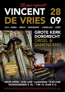 grote kerk van Dordrecht orgelconcert met Vincent de Vries