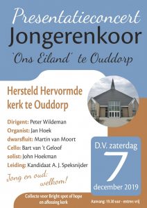 Jongerenkoor Ons Eiland presentatieconcert in Ouddorp