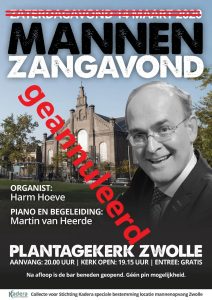 Plantagekerk te Zwolle mannenzangavond