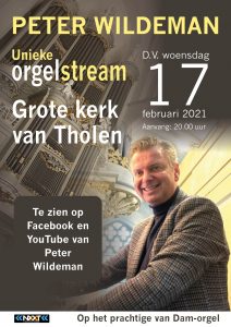 Unieke orgelstream Grote kerk van Tholen met Peter Wildeman