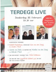 Terdege Live Donderdag 25 januari 2021 met Peter Wildeman