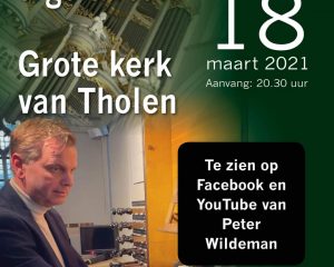 Peter Wildeman verzorgt unieke orgelstream in de Grote kerk van Tholen