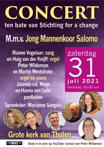 Concert ten bate van Stichting for a change vanuit Tholen