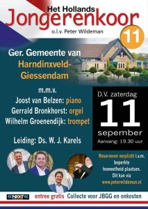 Hollands Jongerenkoor 11 geeft openingsconcert in de Ger. Gem. van Hardinxveld-Giessendam