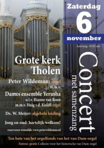Concert met samenzang voor het van Dam-orgel in Tholen