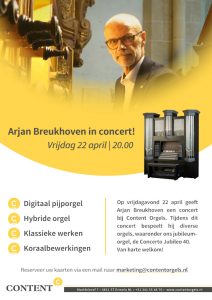 Arjan Breukhoven speelt in de Content concertzaal te Ermelo