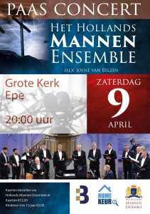 Grote kerk te Epe paasconcert met het Hollands Mannenensemble