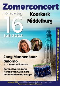 Jong mannenkoor Salomo geeft zomerconcert in de Koorkerk te Middelburg