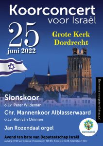 Koorconcert voor Israël vanuit de Grote kerk te Dordrecht
