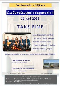 Take Five met bekende musici in De Fontein te Nijkerk