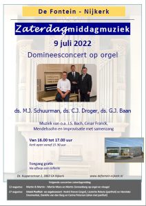 Jaarlijkse dominees concert in de Fontein te Nijkerk