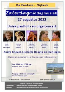 Zaterdagmiddagmuziek Nijkerk met Andre Knevel en Liselotte Rokyta