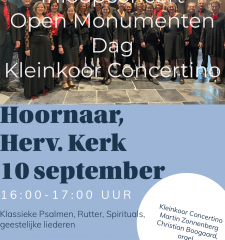 Hervormde kerk te Hoornaar inloopconcert Open Monumentendag