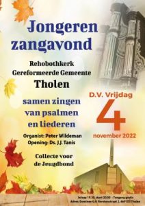 Jongeren zangavond in de Rehobothkerk te Tholen