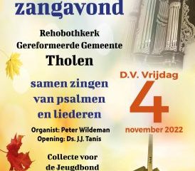 Jongeren zangavond in de Rehobothkerk te Tholen