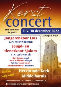 Hervormde kerk te Middelharnis kerstconcert ten bate van de JBGG