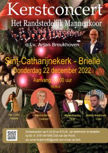 Het Randstedelijk mannenkoor geeft een kerstconcert in Brielle