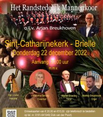 Het Randstedelijk mannenkoor geeft een kerstconcert in Brielle