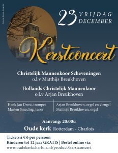 Oude kerk van Rotterdam Charlois kerstconcert met mannenkoren