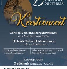 Oude kerk van Rotterdam Charlois kerstconcert met mannenkoren