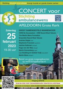 Concert voor stichting Ambulancewens in Apeldoorn