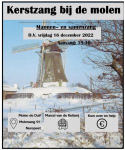 Kerstzang bij de molen in Nunspeet