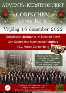 Mannenkoor Ichthus geeft kerstconcert in de Grote kerk van Gorinchem