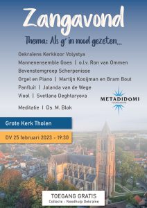 Grote kerk van Tholen samenzangavond voor noodhulp in Oekraïne